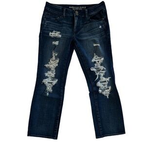 American Eagle Distressed Artist Crop Jeans